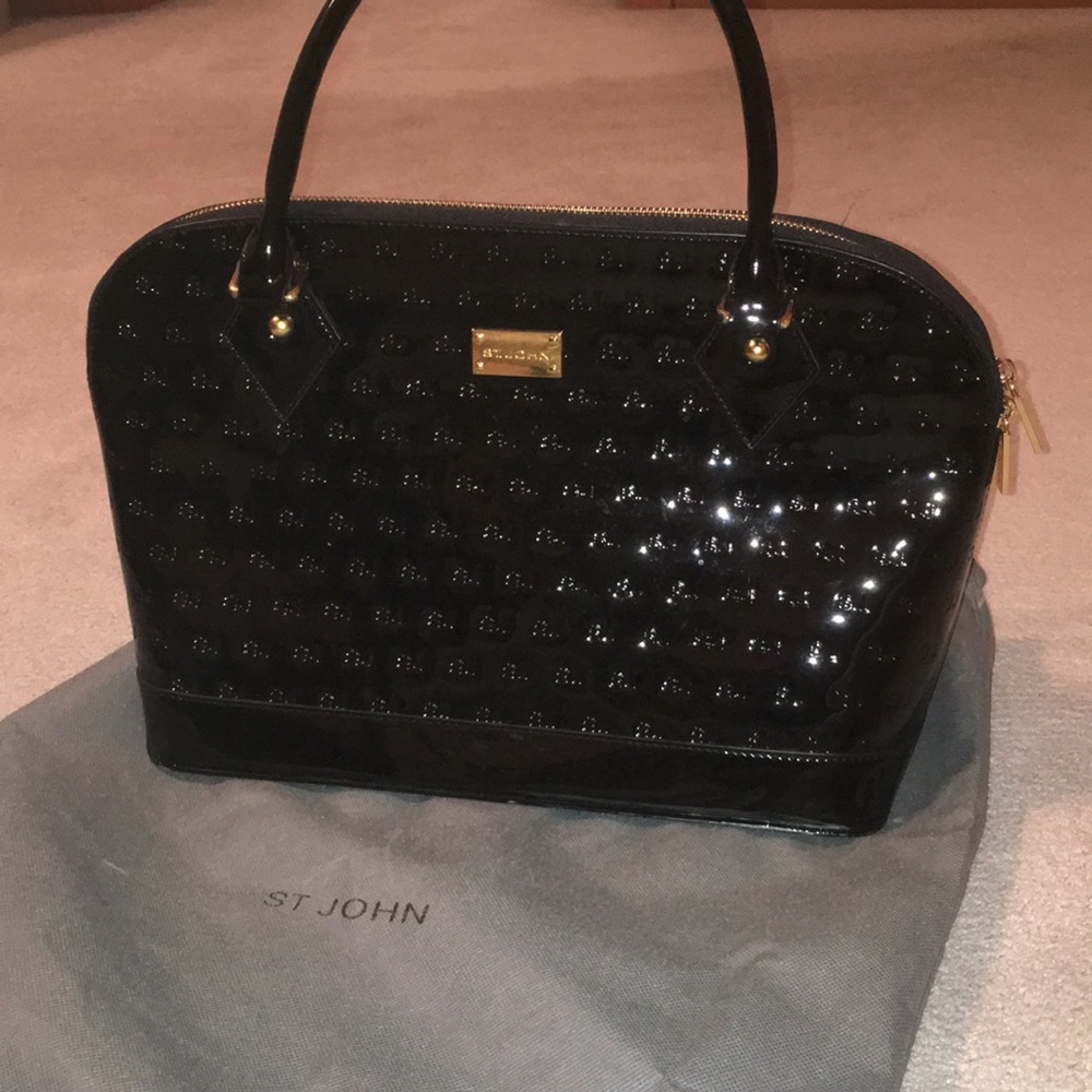 St. John Black Patent Purse
